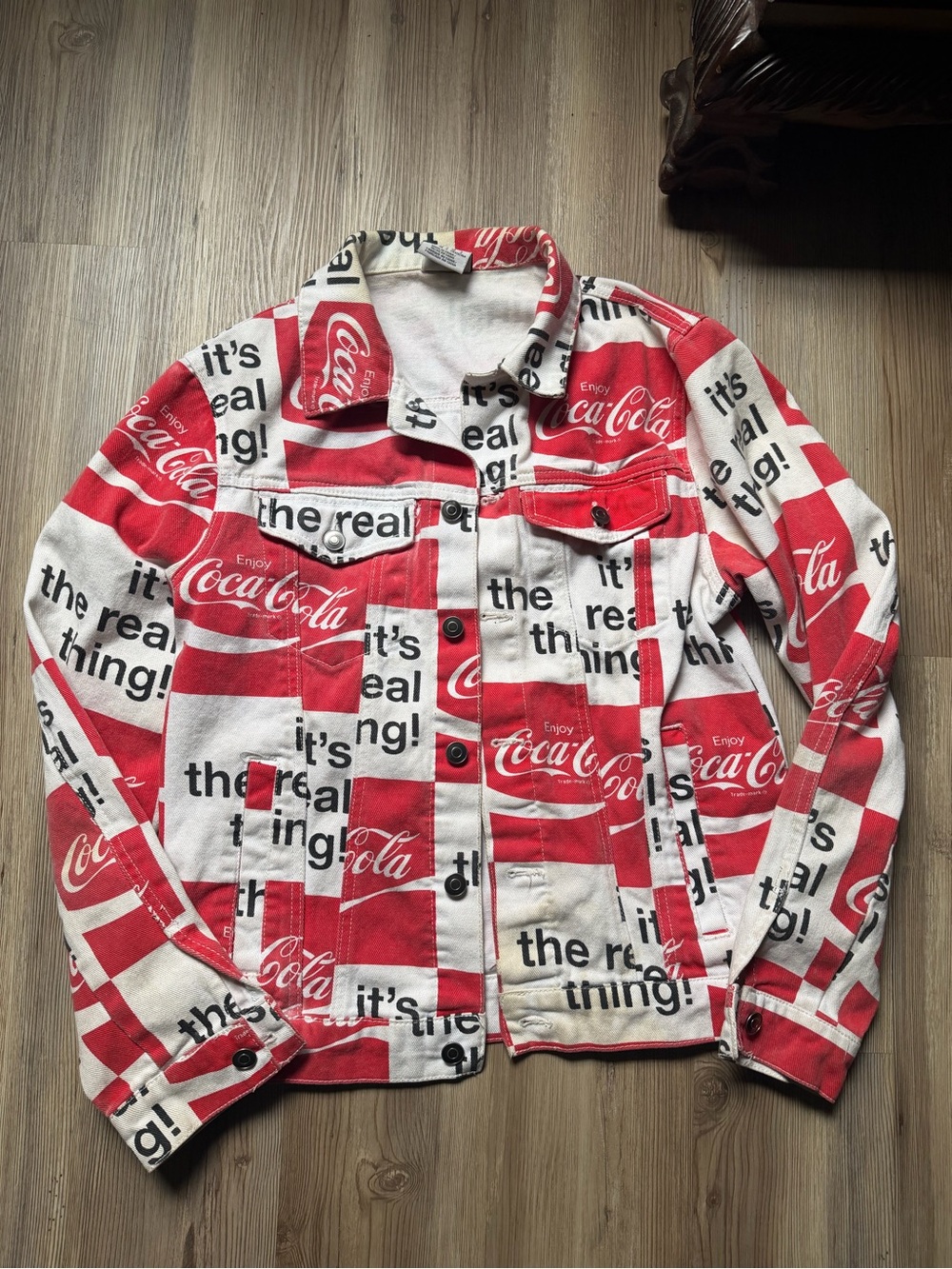Vintage Coca-Cola Red & White All-Over Logo Jacket